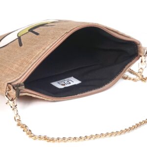 Inside of the Cross Bag black interior design, basic color gold chain