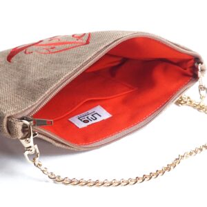 Red Interior Basic Cross Bag, Interior Design, Red 'الحب' & Golden Chain