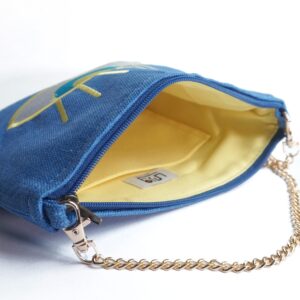 Interior showcase of design and quality fabricated blue cross bag