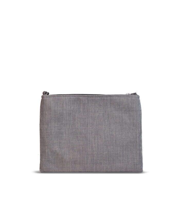 Back Design & Quality of Grey Cross Bag, Linen Kiten Fabric