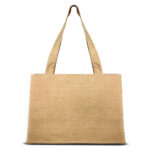 Beige Tote Blue Eye Back Handmade Kitten Linen Fabric