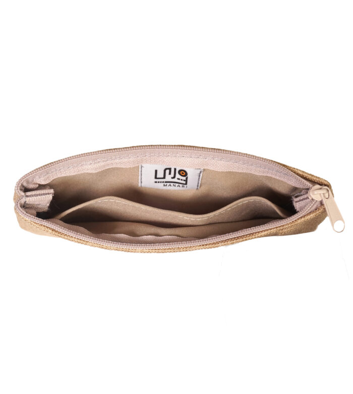 Inside Beige Manari Wallet, Beige Coating Handmade
