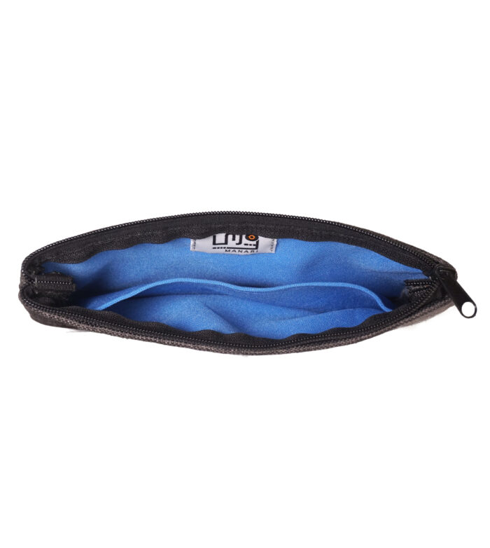 Inside Black Manari Wallet, Sky Blue Coating Handmade