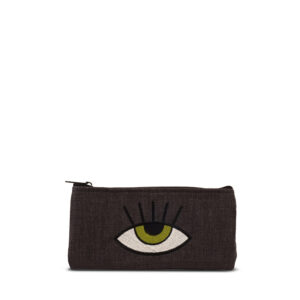 Manari Black Wallet Green Eye Handmade Design