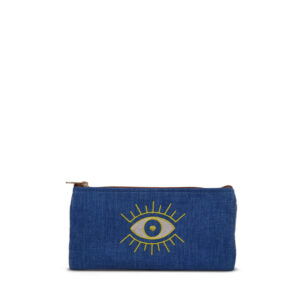 Manari Blue Wallet Yellow Eye Handmade Design