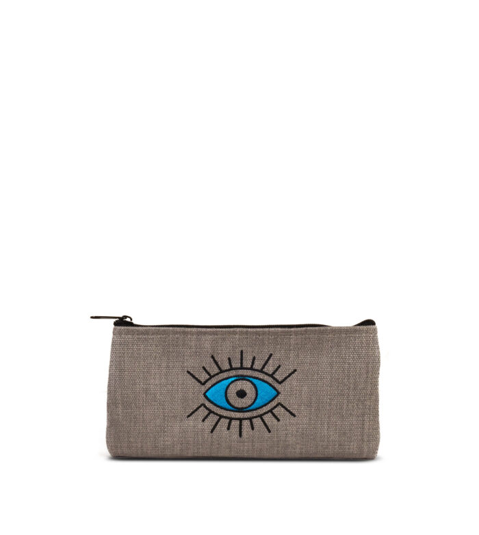 Manari Gray Wallet Blue Eye Handmade Design