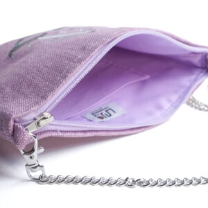 Inside Pink Cross Bag, Pink coating, Silver Chain