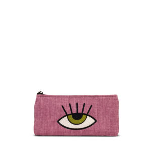 Manari Pink Wallet Green Eye Handmade Design