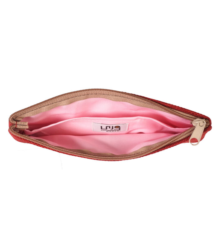 Red Wallet Gold 'الحب' Inside Red Exterior & Pink Interior Handmade Kitten Linen Fabric
