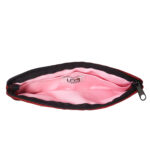 Red Wallet Pink 'متمردة' Interior Pink Coating Handmade Kitten Linen Fabric