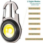 Small LED Keychain Light, USB Rechargeable Mini COB Working Flashlight, 6 Light Modes Portable Pocket Light for Car repairing Fishing Walking Camping Outdoor Indoor - Image 5