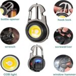 Small LED Keychain Light, USB Rechargeable Mini COB Working Flashlight, 6 Light Modes Portable Pocket Light for Car repairing Fishing Walking Camping Outdoor Indoor - Image 3