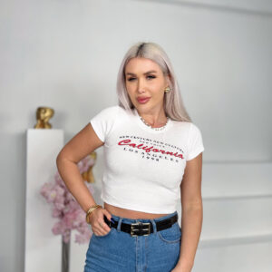 California Los Angeles 1998 White Crop Top