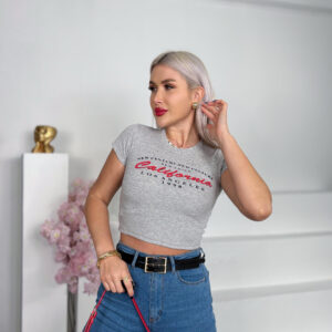 California Los Angeles 1998 Grey Crop Top