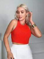 Basic Sleeveless Crop Top - Image 6